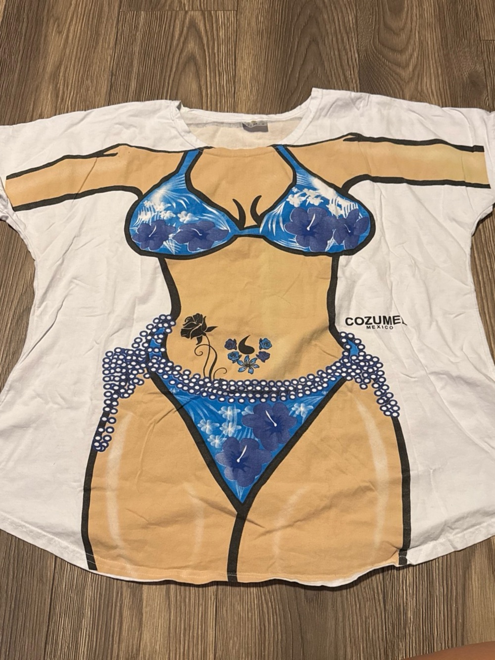 Women’s White Graphic Bikini-Print Swim Coverup